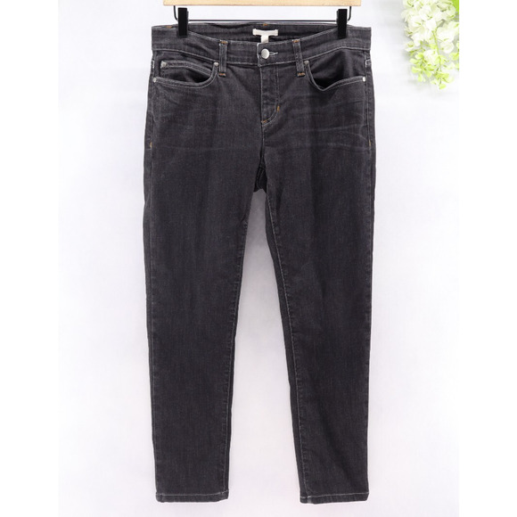 Eileen Fisher Organic Cotton Mid Rise Skinny Jeans Washed Black Gray Sz 8P - Picture 1 of 9